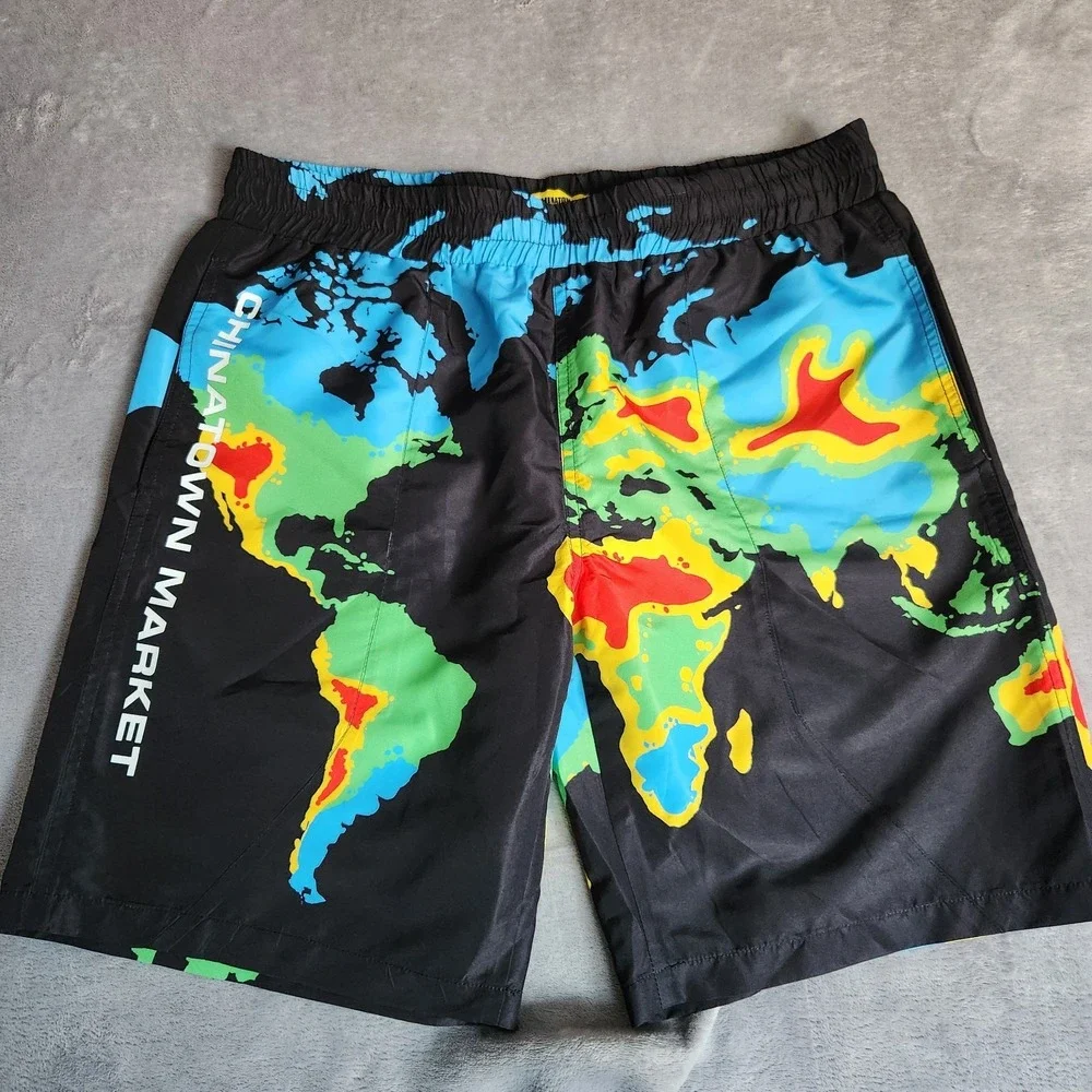 Chinatown Market Global Heat Map Nylon Shorts XL World Map Streetwear Gorpcore